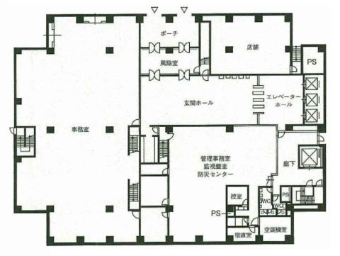 1階、平面図