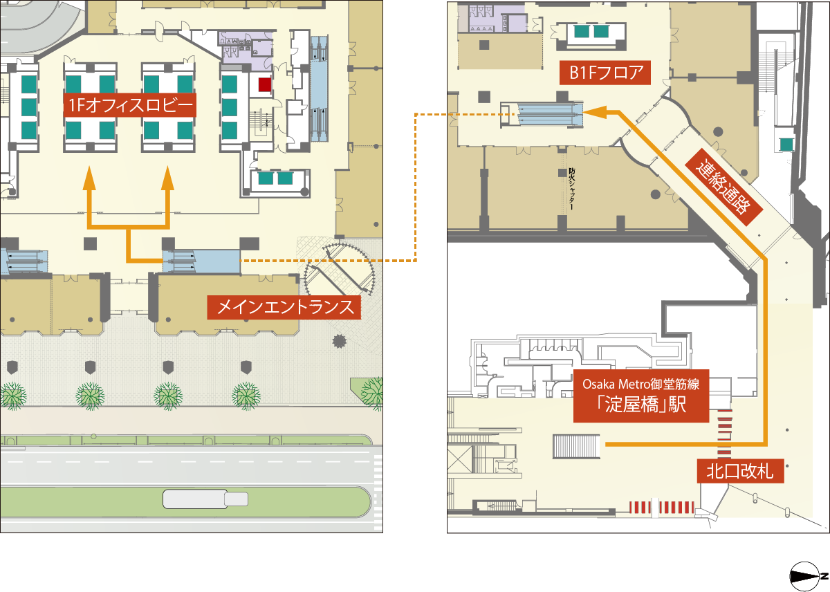 淀屋橋駅地下直結！2路線利用可能な抜群のアクセス立地